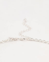 Silver Diamante Rectangular Chain Necklace - link has visual effect only