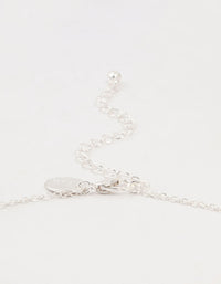 Silver Station Pearl Diamante Bow Necklace - link has visual effect only