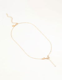 Gold Diamante Pearl Butterfly Y-Necklace - link has visual effect only