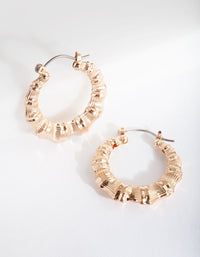 Gold Mini Bamboo Hoop Earrings - link has visual effect only