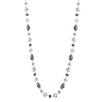 Mixed Blue Small Glass Bead Opera Necklace - link has visual effect only