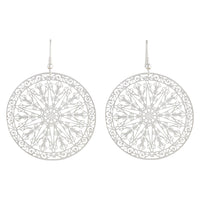 Silver Large Stamp Filigree Disc Earrings - link has visual effect only