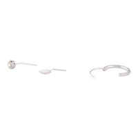 Sterling Silver Stud, Leaf & Hoop Pack - link has visual effect only