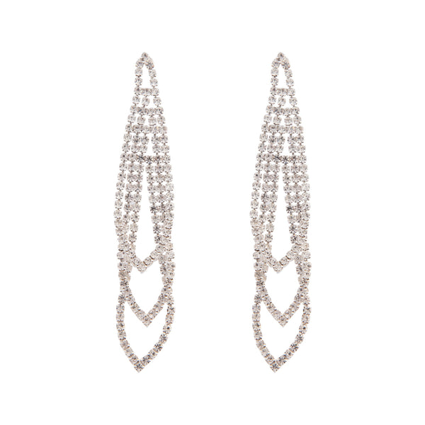 Silver Gradual Loop Cup Chain Earrings