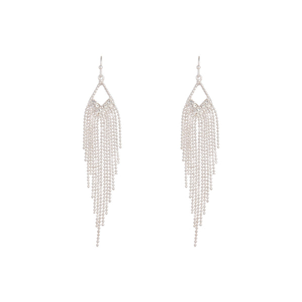 Silver Diamante Cascade Ball Earrings