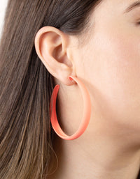 Pink Neon 3/4 Hoop Earrings - link has visual effect only