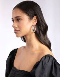 Polished Silver Chunky Hoop Earrings - link has visual effect only