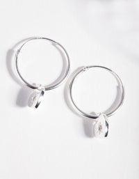 Sterling Silver Starburst Heart Hoop Earrings - link has visual effect only