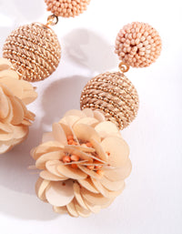 Rose Gold Fabric Flower Earrings - link has visual effect only