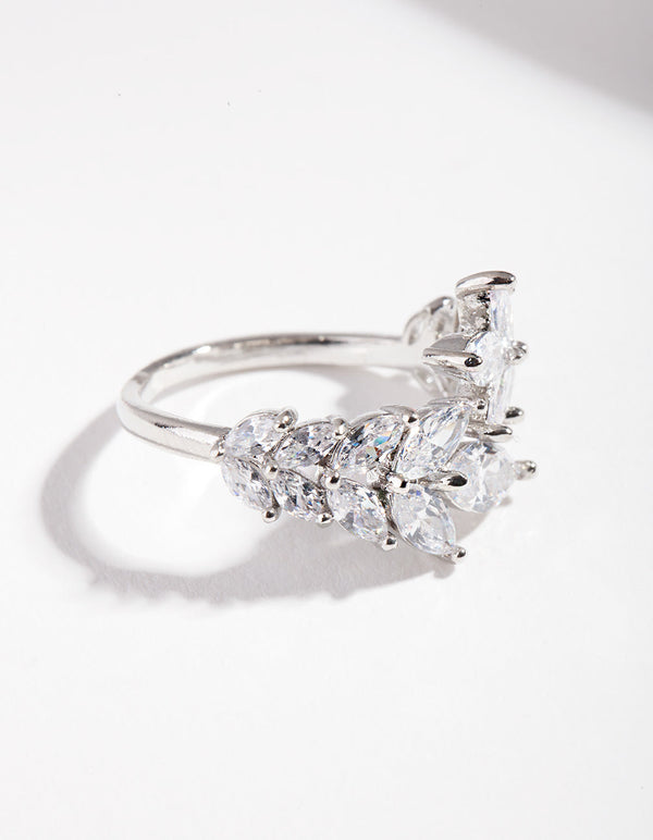 Cubic Zirconia Navette Wrap Ring