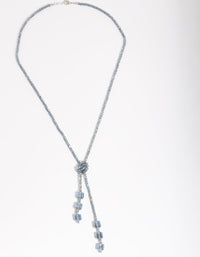 Blue Facet Knot Tie Necklace - link has visual effect only