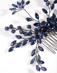 Blue Gunmetal Floral Gem Comb - link has visual effect only