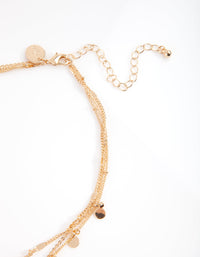 Gold Essential Disk & Circle Charm Choker - link has visual effect only