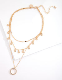 Gold Essential Disk & Circle Charm Choker - link has visual effect only