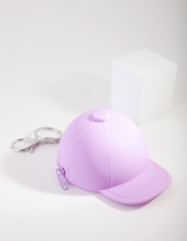 Kids Purple Cap Purse Keyring