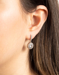 Diamond Simulant Circle Drop Earrings - link has visual effect only