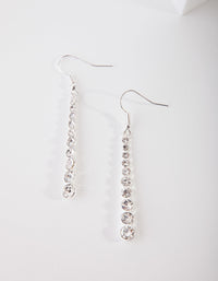 Silver Gradual Diamante Drop Earrings - link has visual effect only