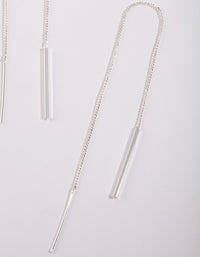 Silver Plated Chain Thread Thru Drop Earrings - link has visual effect only