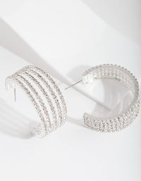 Silver Statement Diamante Hoop Earrings - link has visual effect only