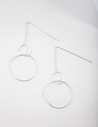 Silver Fine Double Circle Drop Earrings - link has visual effect only