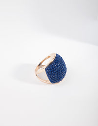 Gold Blue Pave Dome Ring - link has visual effect only