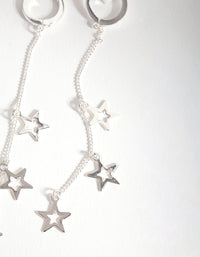 Silver Star Chain Earrings - link has visual effect only