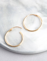 9ct Gold 18mm Fine Hoop Earrings - link has visual effect only