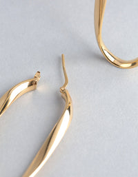 Gold Plated Sterling Silver Oval Twist Hoop Earrings - link has visual effect only