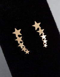 9ct Gold Graduated Star Stud Earrings - link has visual effect only