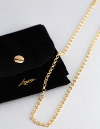 Gold Plated Sterling Silver Rolo Chain Necklace - link has visual effect only