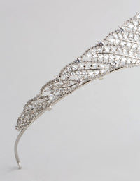 Rhodium Cubic Zirconia Royal Tiara - link has visual effect only