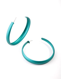 Matte Teal 60mm Hoop Earrings - link has visual effect only