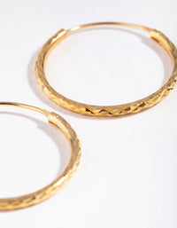 Gold Plated Sterling Silver 25mm Diamond Cut Hoop Earrings - link has visual effect only