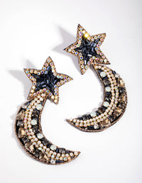 Plastic Mixed Bead Star Stud Earrings - link has visual effect only