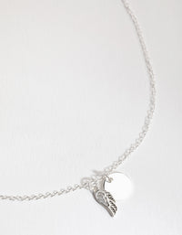 Sterling Silver Angel Wing Disc Necklace - link has visual effect only