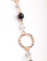 Rose Gold Crater Hoop & Bead Necklace - link has visual effect only