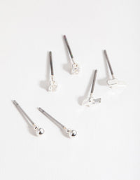 Silver Bolt & Diamante Earrings - link has visual effect only