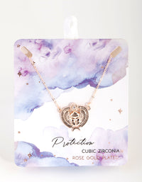 Rose Gold Plated Cubic Zirconia Scarab Beetle Necklace - link has visual effect only