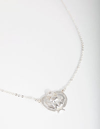 Silver Plated Cubic Zirconia Scarab Beetle Necklace - link has visual effect only