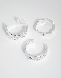 Silver Lattace & Station Toe Ring Pack - link has visual effect only