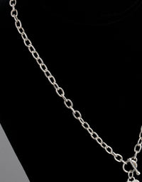 Sterling Silver Heart T&O Oval Chain Necklace - link has visual effect only