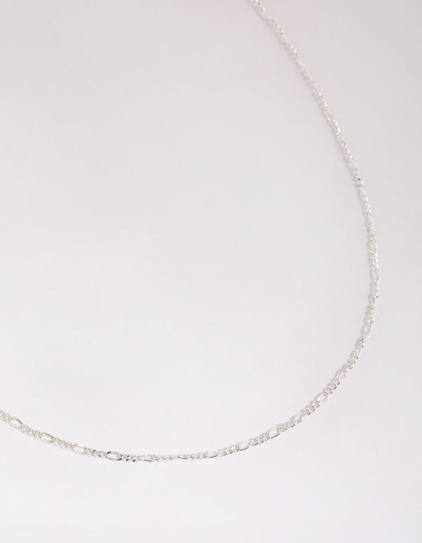 Silver Plated Medium Figaro Necklace