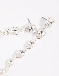 Silver Descending Diamante Drop Earrings - link has visual effect only