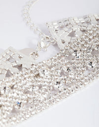 Silver Diamante Statement Choker - link has visual effect only