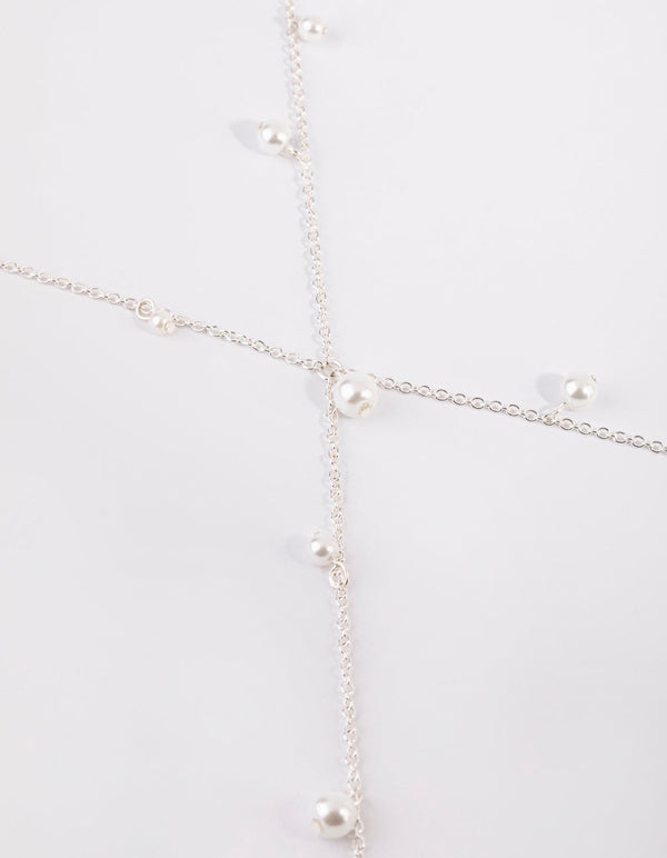 Silver Pearl Cluster Body Chain