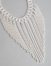 Silver Cubic Zirconia Short Curtain Choker - link has visual effect only