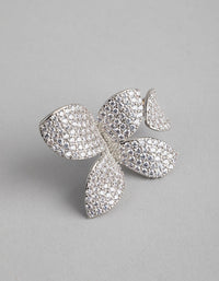 Rhodium Cubic Zirconia Butterfly Ring - link has visual effect only