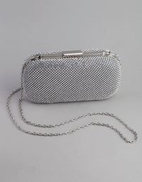 Silver Diamante Rounded Rectangular Clutch - link has visual effect only