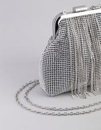 Silver Diamante Chain Fringe Purse - link has visual effect only