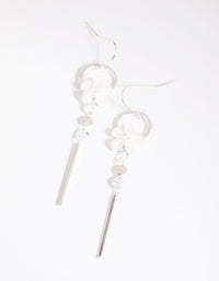 Silver Flower Drop Earrings - link has visual effect only